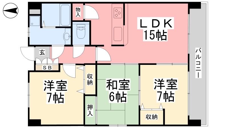 パークヒルズ道後の間取り