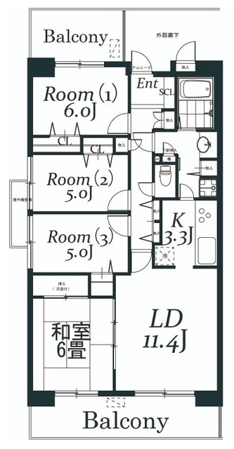 白井ロジュマンの間取り