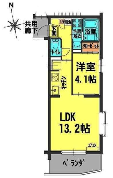 【岡山市中区西川原のマンションの間取り】