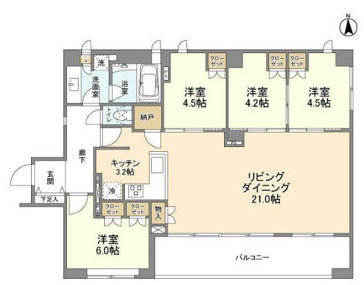 渋谷区上原のマンションの間取り