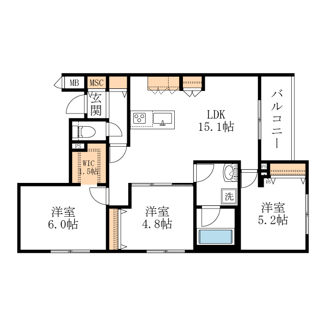 志木市幸町のマンションの間取り