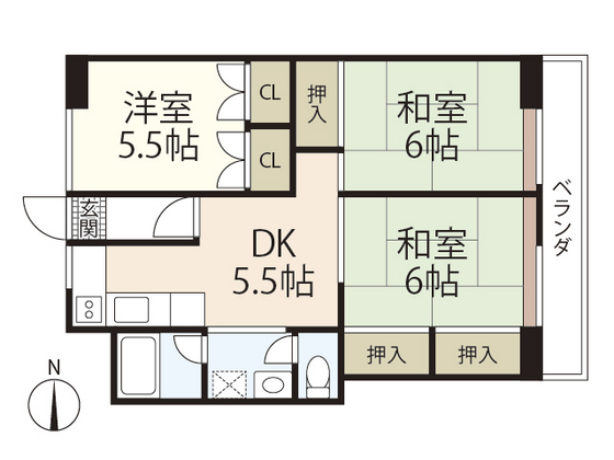 広島市中区国泰寺町のマンションの間取り