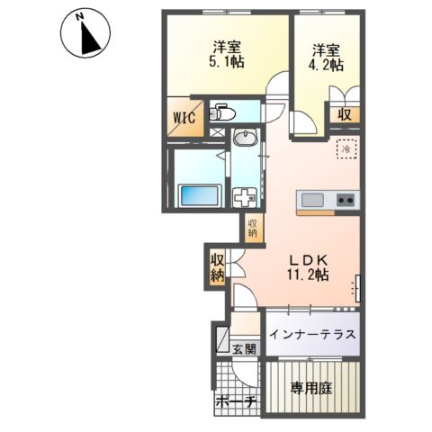 小田原市久野のアパートの間取り