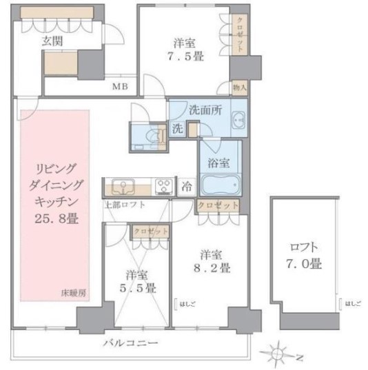 江東区東雲のマンションの間取り