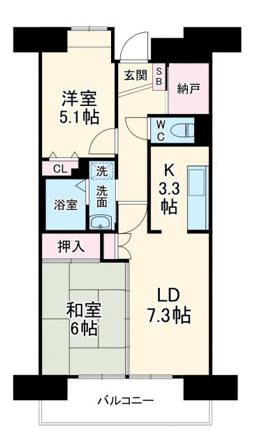 名古屋市西区浄心本通のマンションの間取り