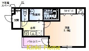 和歌山市新通のアパートの間取り