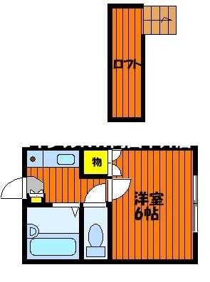 岡山市中区長岡のアパートの間取り