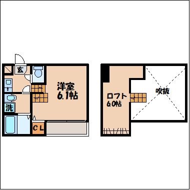 【MODERN　PALAZZO　福田町Aの間取り】