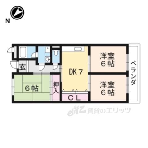 甲賀市水口町貴生川のマンションの間取り