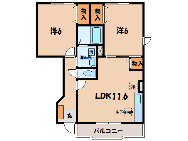 西尾市吉良町富好新田のアパートの間取り