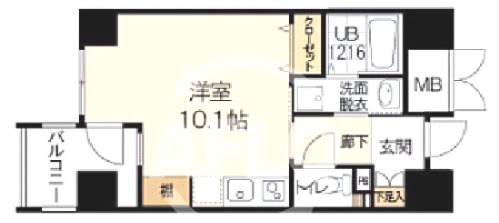 地下鉄千日前線 桜川駅 徒歩5分 14階建 築21年の間取り写真