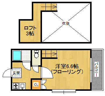 福岡市早良区野芥のアパートの間取り