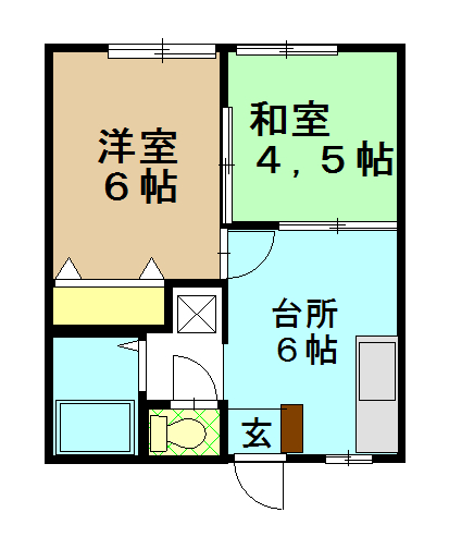 横浜市神奈川区入江のアパートの間取り