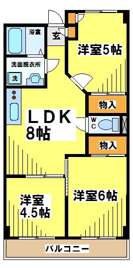 調布市菊野台のマンションの間取り