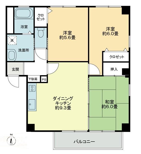 高松市成合町のアパートの間取り