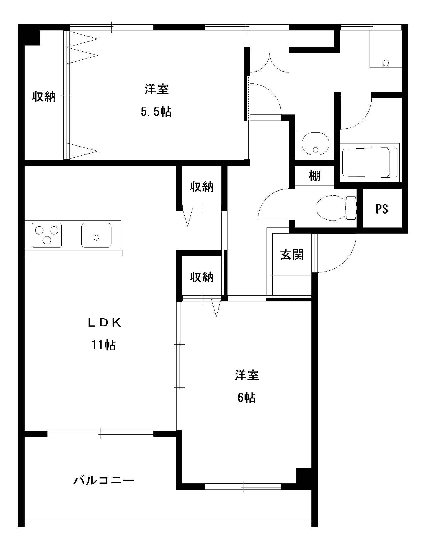 居鶴コーポの間取り