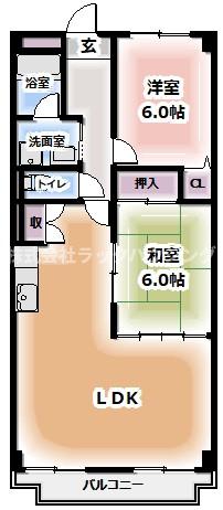 寝屋川市昭栄町のマンションの間取り