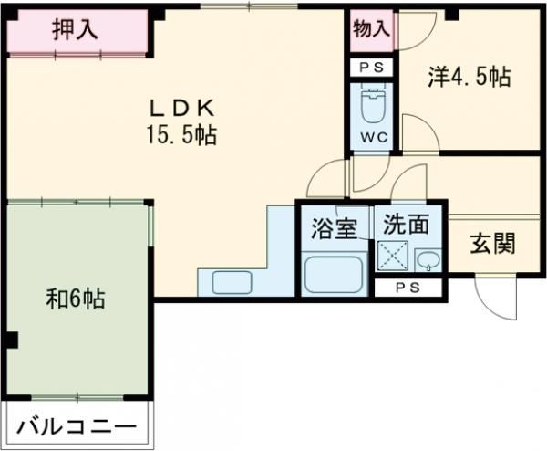 奈良県生駒市壱分町（マンション）の賃貸物件の間取り