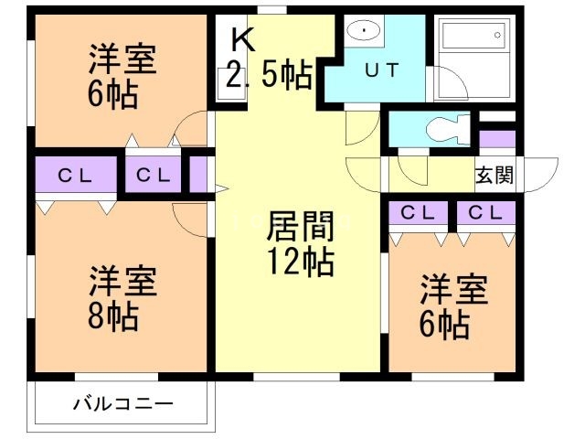 【札幌市東区苗穂町のアパートの間取り】