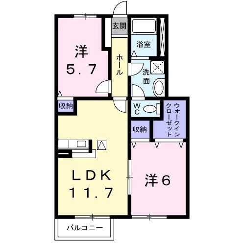 矢板市本町のアパートの間取り