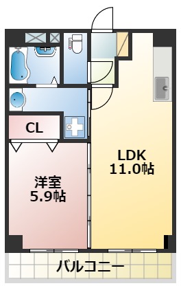 熊本市西区春日のアパートの間取り