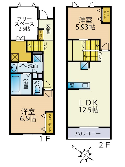 レオマール美しヶ丘B棟の間取り