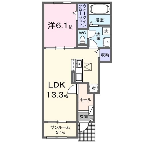 たつの市誉田町福田のアパートの間取り