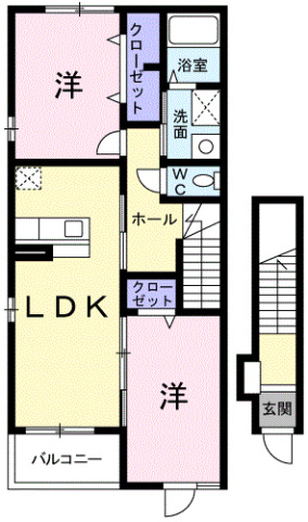 【カーサ　ヴィータＢの間取り】