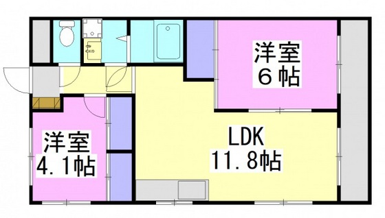 広島市南区西旭町のマンションの間取り