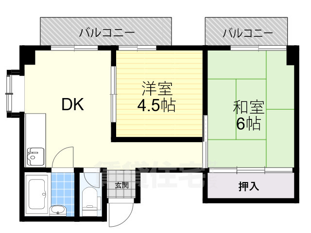 大阪市淀川区木川東のマンションの間取り