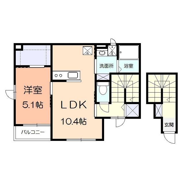 【秦野市渋沢のアパートの間取り】