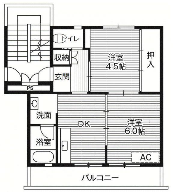 ビレッジハウス柳原2号棟の間取り