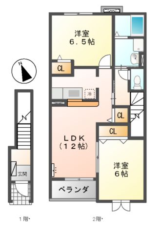 メルヴェイユ・アンジュ　Ａ・Ｂの間取り