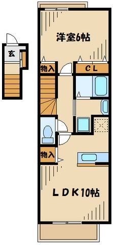 八王子市南大沢のアパートの間取り