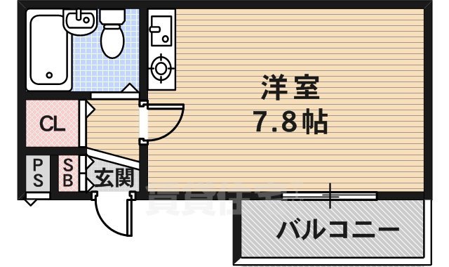 京都市右京区嵯峨野宮ノ元町のマンションの間取り