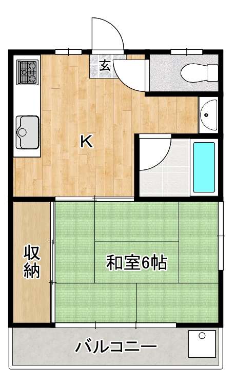 高知市南万々のアパートの間取り