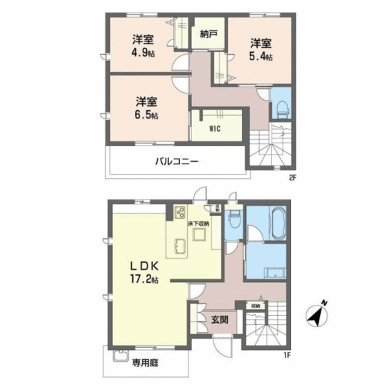 上益城郡益城町大字古閑のアパートの間取り