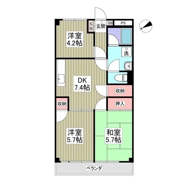 和光市南のマンションの間取り