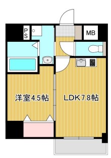 熊本市中央区桜町のマンションの間取り