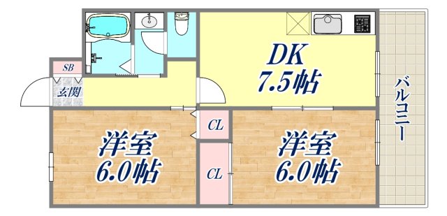 谷上ハイツの間取り