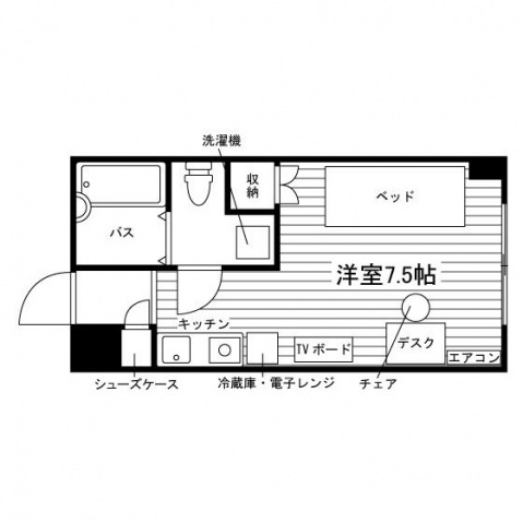 学生会館 オンズオーワン（ONZE-01）[食事付き]の間取り