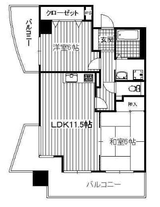 那珂川市中原のマンションの間取り