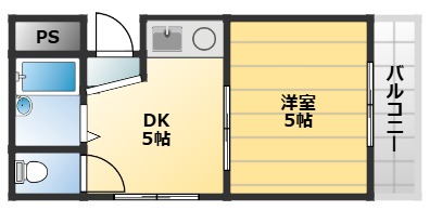 吹田市千里山月が丘のマンションの間取り