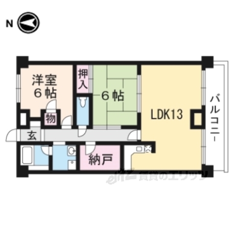 大津市錦織のマンションの間取り