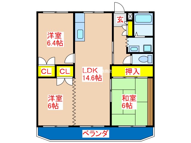 霧島市隼人町住吉のマンションの間取り