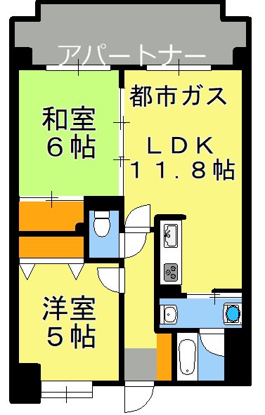 鹿児島市荒田のマンションの間取り