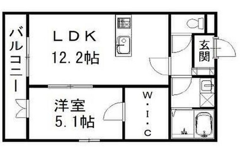 唐津市和多田本村のアパートの間取り