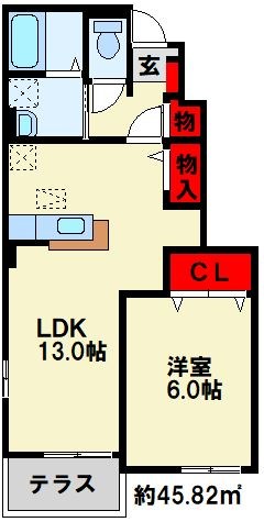 中間市岩瀬のアパートの間取り