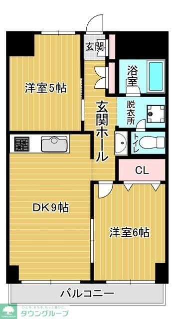 越谷市南越谷のマンションの間取り