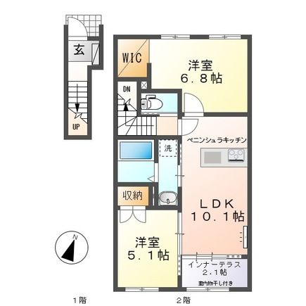 藤枝市築地アパートの間取り